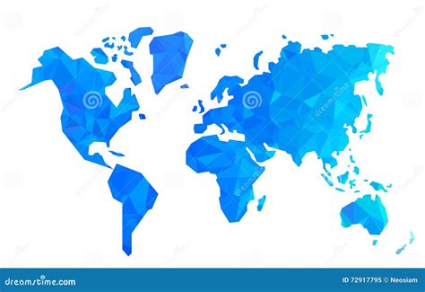 Vector Polygon World Map Illustration Stock Vector Illustration Of