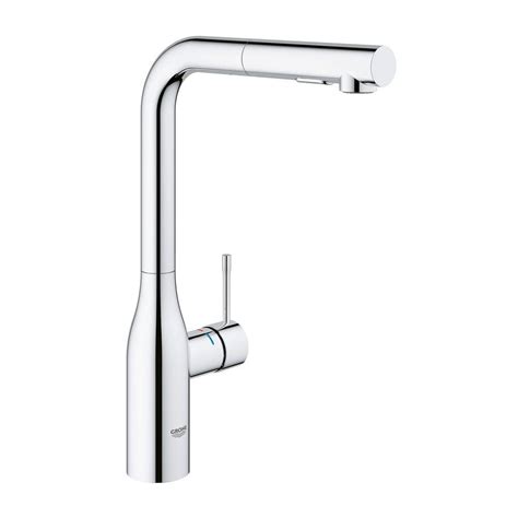 Stainless steel braided flexible supplies. GROHE Essence New Single Hole Single-Handle Kitchen Faucet ...