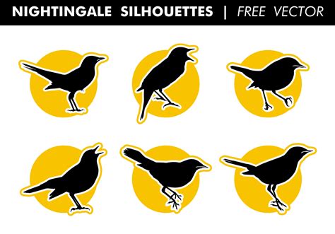 Nightingale Silhouettes Free Vector 113444 Vector Art At Vecteezy