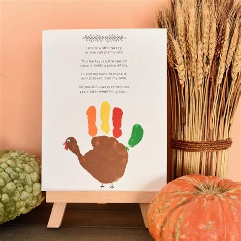 cutest turkey handprint craft poem printable make life lovely