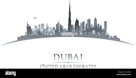 Dubai Uae City Skyline Silhouette Vector Illustration Stock Vector