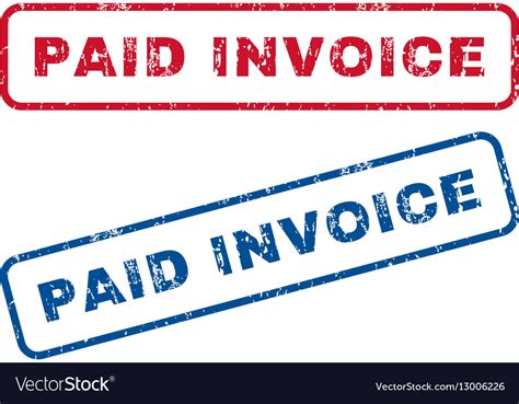 Paid Invoice Rubber Stamps Royalty Free Vector Image