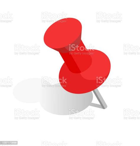 Red Push Pin Illustration Material Stock Illustration Download Image