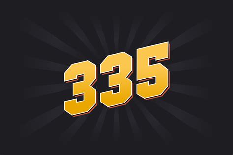 Number 335 Vector Font Alphabet Yellow 335 Number With Black