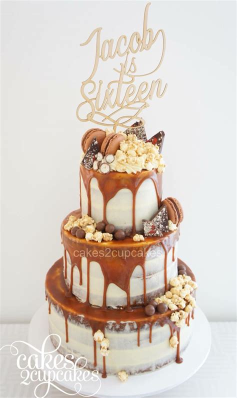 My son loves chocolate, so for his 16th birthday cake i wanted to go all out with his favorite things. This was amazing. My sons 16th birthday cake by Cakes 2 Cupcakes! | Salted caramel cake, Cake ...