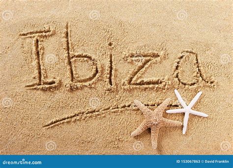 Ibiza Spain Beach Sand Sign Stock Image Image Of Written Ibiza