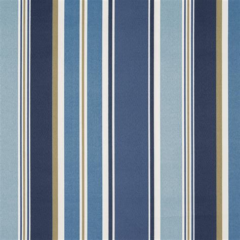 Chambray Stripe Blue Beach Prints Upholstery Fabric By The Yard