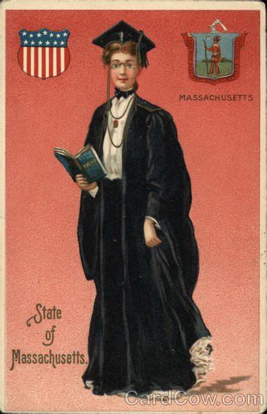 State Of Massachusetts State Girls Postcard With Images