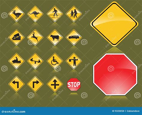Road Signs Stock Vector Illustration Of Symbol Lane 9320058