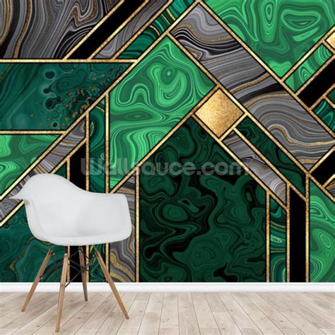 Emerald And Gold Wallpaper Wallsauce Us