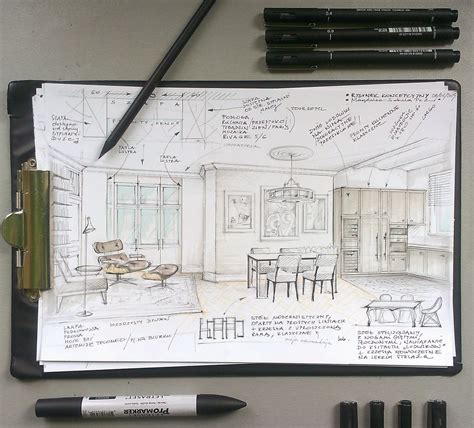 Interior Illustration For My Client Innenarchitektur Zeichnung