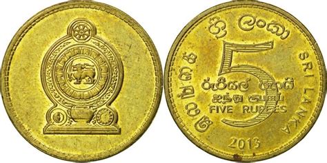 Sri Lankan Coin Rs 5 Rupees Sri Lankan Money Gold Color Ceylon Coins Ebay