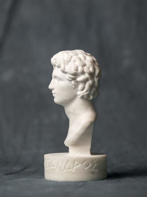 Marble Bust Of Alexander The Great Statue Carved Greek Marble Etsy