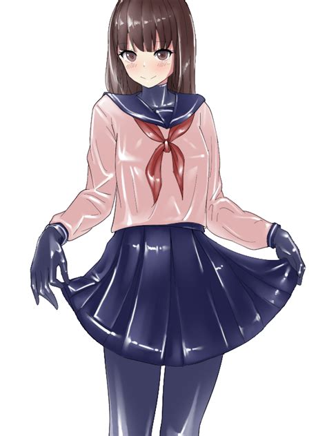 Minagiku Ufo Koikoi Original Collaboration 1girl Blue Skirt Blush