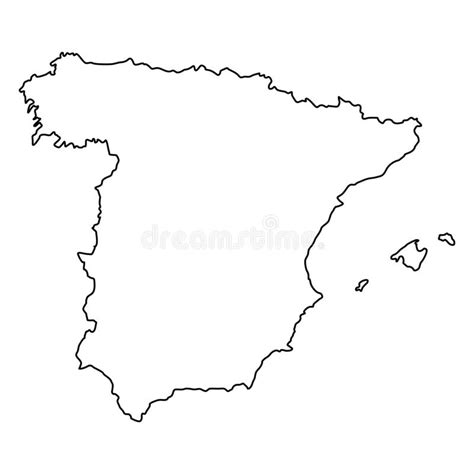 Vetor De Forma De Mapa De Linha De Espanha Ilustração Da Silhueta Do
