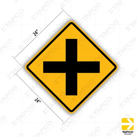 4 Way Intersection Symbol Sign W2 1 Standard Traffic Signs Tapco