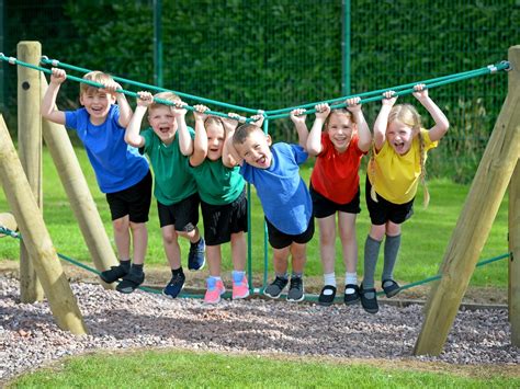 Kids Queue To Enjoy Revamped Playground At School Near Market Drayton
