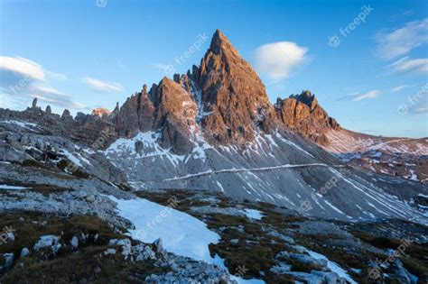 Free Photo Breathtaking Shot Of The Paternkofel Mountain In Italian Alps