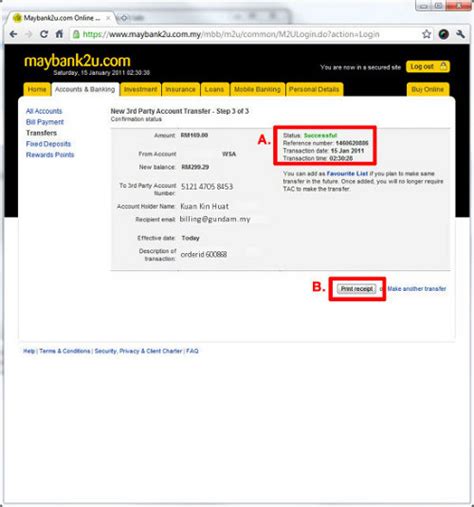 It is loaded with features to help you get on with what is important to performance logging in to maybank2u, performing transactions and paying your bills are now faster. Print transaction history maybank2u