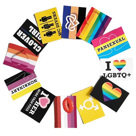 12 x lgbtq sticker set sticker vinyl format 50 x 35 mm gender pride intersex pride gay flag