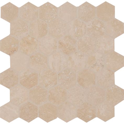 Durango Hexagon X Honed And Filled Travertine Mosaic Tilesbay Com