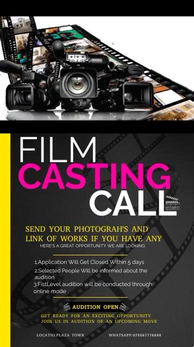 Film Casting Call Poster Templates Postermywall