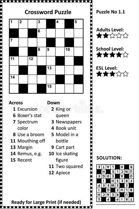 These crossword puzzles are great for any classroom. Crossword Puzzle, Large Print, Quick Style, Family ...