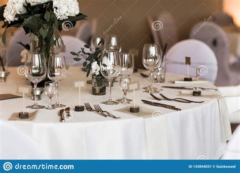 Wedding Reception Table Set Up Stock Image Image Of