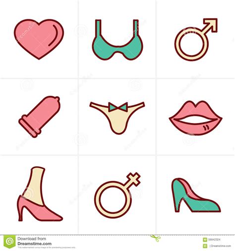Icons Style Sex And Xxx Icons Set Vector Design Stock Vector