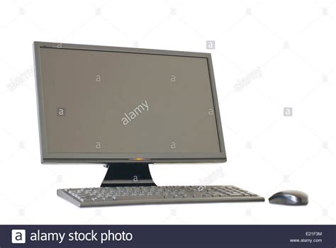 Isolated Computer Monitor Keyboard And Mouse Stock Photo Alamy
