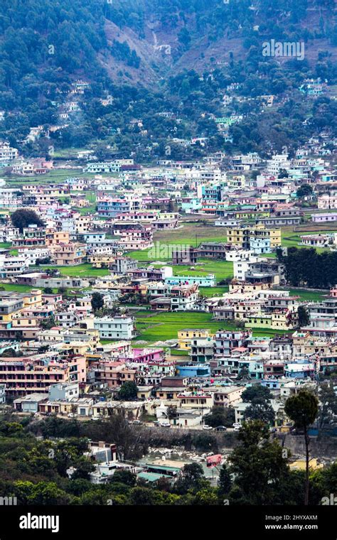 Vertical Shot Of Bageshwar Town Bageshwar District In The State Of