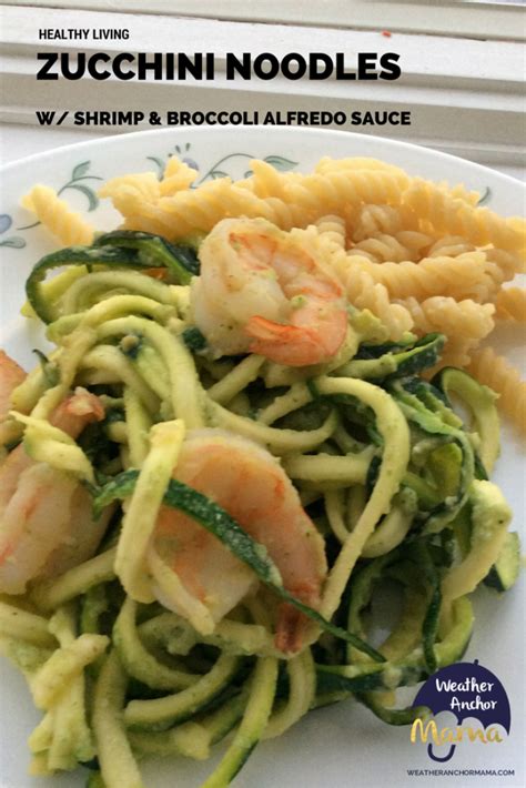 Shrimp alfredo with cream cheese and broccoli. Zucchini Noodles With Shrimp & Broccoli Alfredo Sauce ...