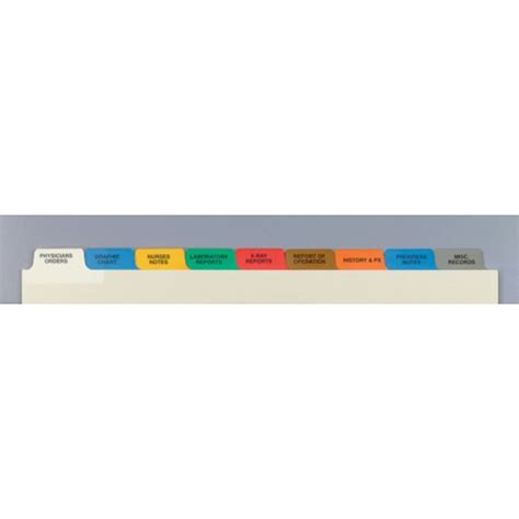 Acute Medical Chart Dividers Side Open Tabs