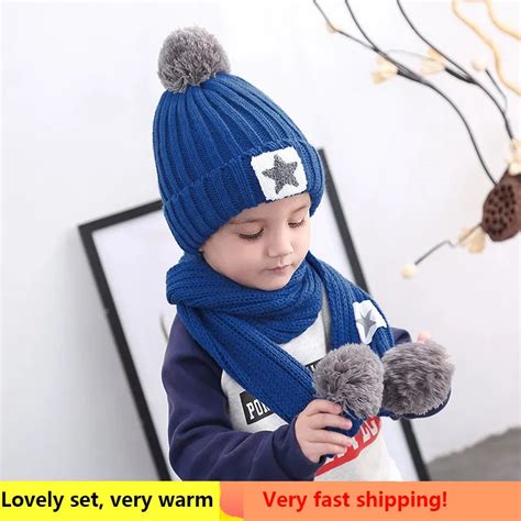 Kids Hat And Scarf Set For Children Winter Set For Children Scarf Hat