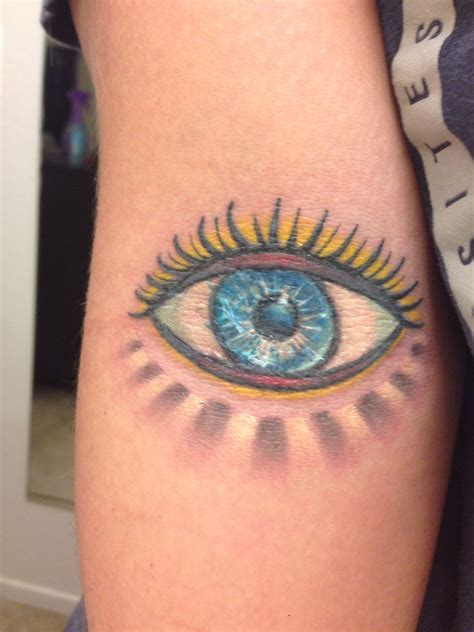 Evil Eye Tattoo On My Inner Elbow Evil Eye Tattoo Tattoos Eye Tattoo