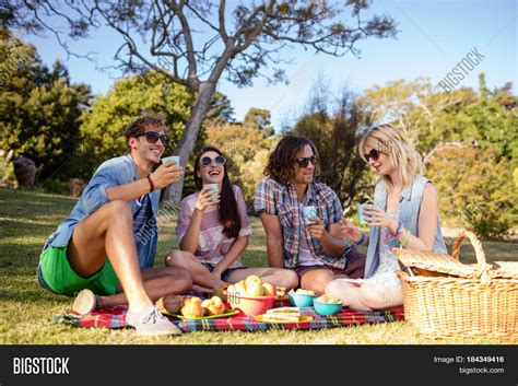 Friends Having Picnic Image And Photo Free Trial Bigstock