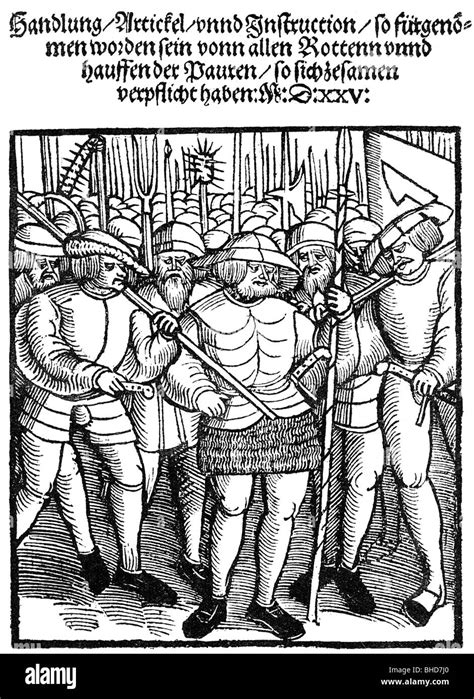 Events German Peasants War 1524 1526 Armed Peasants Woodcut To A