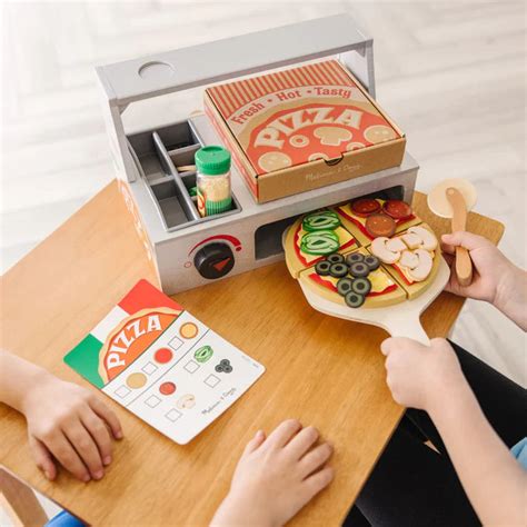 Top And Bake Pizza Counter Wooden Play Food — Childtherapytoys