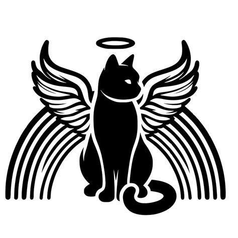 Rainbow Angel Cat Svg File For Cricut Laser Silhouette Cameo