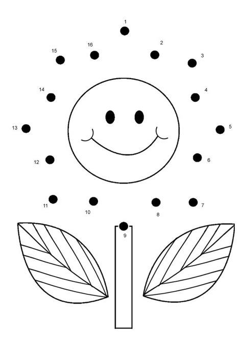 Free Online Printable Kids Games Flower Dot To Dot Dot Worksheets