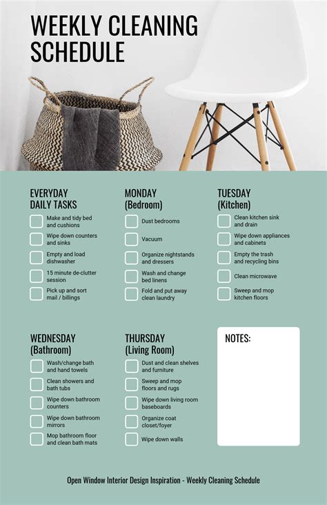 40 Weekly Cleaning Schedule Template In 2020 Cleaning Checklist Images
