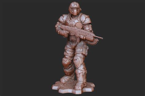 Cog Soldier Male Winter Gears Of War 3d Model Stl File 3d Etsy
