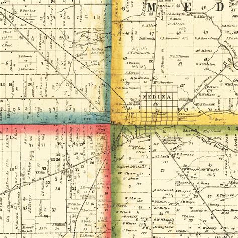 Vintage Map Of Medina County Ohio 1857 By Teds Vintage Art