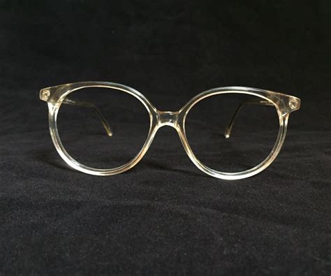 Vintage Clear Eyeglass Frames 70s Clear Glasses Round Nos Nerdy Clear Glasses Mens Or Womens