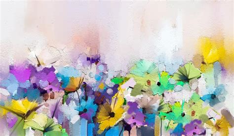 Abstract Floral Watercolor Painting Spring Flower
