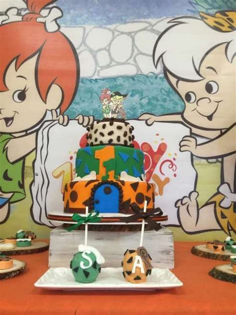 Flintstones Pebbles And Bamm Bamm Theme Party Cake 2 Twins 1st Birthdays Sibling Birthday
