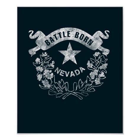 Battle Born Nevada Las Vegas Flag Logo Vintage Poster Zazzleca
