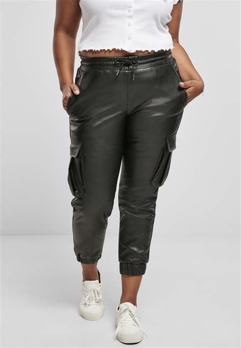 Ladies Faux Leather Cargo Pants Tb3983