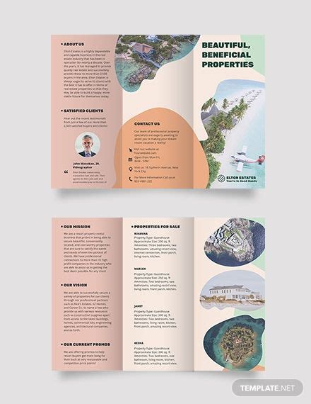 Resort Vacation Rental Tri Fold Brochure Graphic Design Brochure