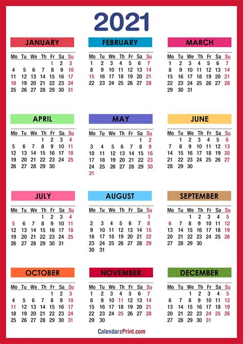 Labor Day 2021 Calendar